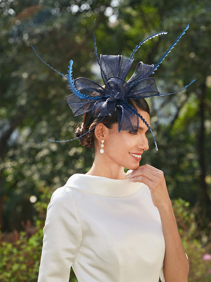 Elegante Retro Tüll Fascinators mit Federn